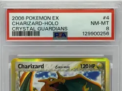 2006 Pokemon EX Crystal Guardians Charizard #4 Holo PSA 8 🔥 - Image 3