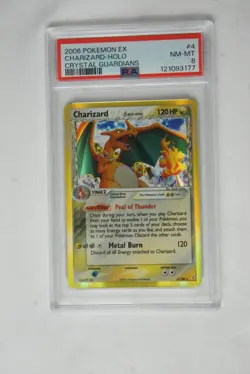 Pokemon TCG Charizard Delta Holo 4/100 EX Crystal Guardians 2006 PSA 8 - Image 1