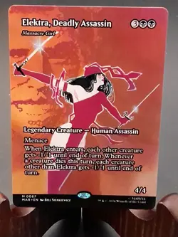 Elektra, Deadly Assassin - Massacre Girl (Borderless) Marvel Universe MTG Reg NM - Image 1