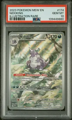 PSA 10 GEM MINT Nidoking Illustration Rare 174/165 SV Pokemon 151 2023 English - Image 1
