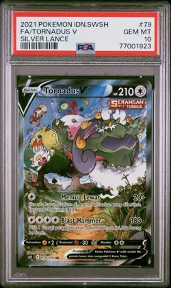 PSA 10 Tornadus V 079 Alt Art Pokemon Indonesian Sword & Shield Silver Lance - Image 1