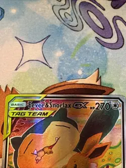 Pokemon Eevee & Snorlax GX Team Up TCG SM169 Holo Black Star Promo - Image 2