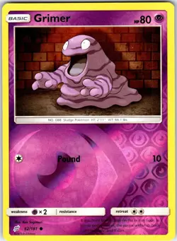 Grimer 62/181 Common Team Up Pokemon Reverse Holo Near Mint - Image 1