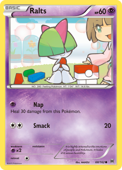 Ralts 68/162 Common BREAKthrough Pokemon Reverse Holo Lightly Played - Image 2