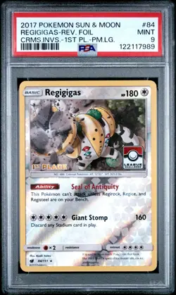 REGIGIGAS Pokemon Crimson Invasion League 1st Place Reverse Holo #84 - PSA 9 - Image 1
