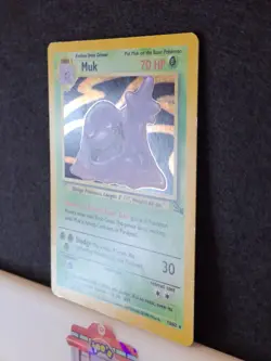 Muk 13/62 Fossil Holo Rare Pokemon TCG Vintage MP (Crease) - Image 2
