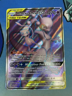 Mewtwo & Mew GX 222/236 Full Alt Art Ultra Rare Tag Team Pokemon Card - Image 1