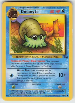 Omanyte Fossil 52/62 Common LP Pokemon - Image 1