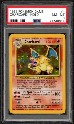 Charizard Holo 4/102 PSA 8 Base Set Unlimited Pokemon - Image 1