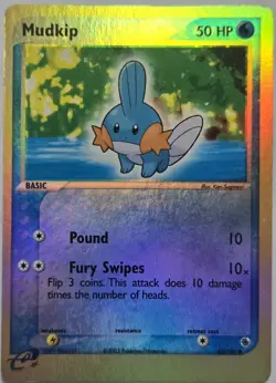 Mudkip 60/109 EX Ruby & Sapphire Reverse Holo LP - Image 1