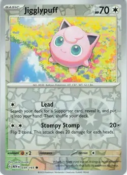 Jigglypuff 039/165 Common 151 Pokemon Reverse Holo Near Mint - Image 1