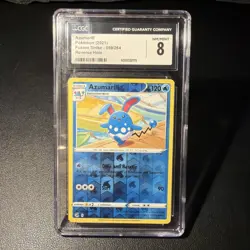 Pokemon TCG Azumarill Rare Reverse Holo 059/264 SWSH08 Fusion Strike CGC 8 - Image 1