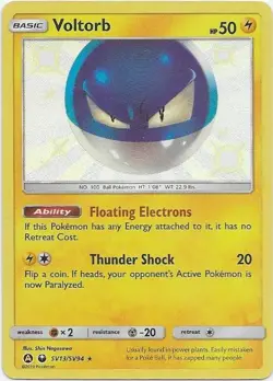 Voltorb SV13/SV94 Shiny Rare Hidden Fates Shiny Vault Pokemon Holo Near Mint - Image 1