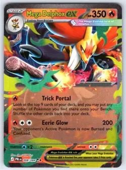 Mega Delphox ex 008/084 Double Rare Pitch Black Pokemon Holo - Image 1