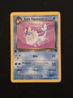 Pokemon TCG Dark Vaporeon Team Rocket 1st Edition Uncommon 45/82 Regular HP60 - Image 1