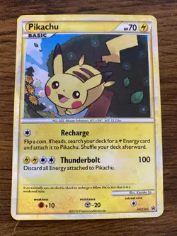 Pokemon TCG Heart Gold & Soul Silver Pikachu HGSS03 Holo Black Star Promo - Image 1