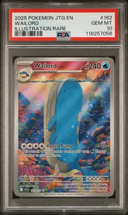 Pokemon TCG Wailord 162/159 Journey Together Illustration Rare PSA 10 Gem MT - Image 1