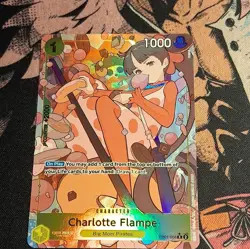 Bandai One Piece Card Game EB01-056 Charlotte Flampe Alt Art Foil Rare ENG - Image 1