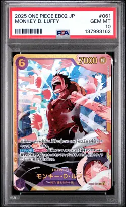 Monkey D. Luffy 061 One Piece Japanese PSA 10 EB02 - Image 1