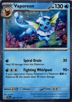 Vaporeon - (Cosmos Holo) Holo Rare Miscellaneous Cards & Products 022/131 NM - Image 1