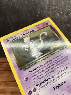 Oversized Pokemon Card 2003 Rocket's Mewtwo Jumbo Winner Promo Best Of Game - Image 2