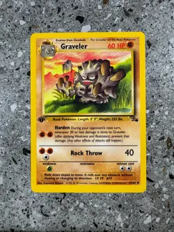 Pokemon TCG Cards 1st Edition Graveler 37/62 Fossil Uncommon NM - Image 1