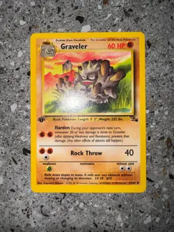 Pokemon TCG Cards 1st Edition Graveler 37/62 Fossil Uncommon NM - Image 3