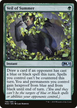 Veil of Summer #198 (MP) Core Set 2020 M20 Magic MTG - Image 1