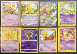 Pokemon • 8 Card Lot • Abra + Dark Kadabra + ALAKAZAM 2/123 w/ Swirl! • HP-LP - Image 1
