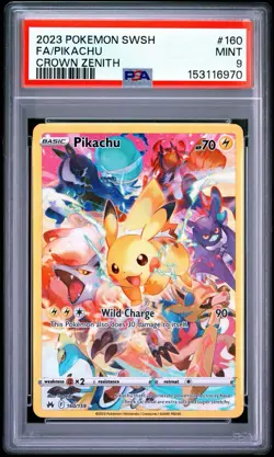 Pikachu Full Art #160/159 PSA 9 Mint Crown Zenith Secret Rare Pokemon EN - Image 1