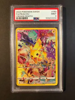 PSA 9 Pokemon Pikachu 160/159 Crown Zenith Full Art Secret Rare - Image 1