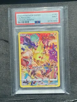 Pokemon 2023 Pikachu 160/159 Full Art Secret Rare Crown Zenith PSA 9 - Image 1