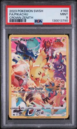 Pokemon 2023 Pikachu 160/159 Full Art Secret Rare Crown Zenith PSA 9 - Image 1