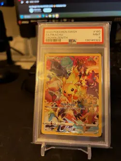 Pikachu Full Art Secret Rare 160/159 Pokemon Crown Zenith PSA 9 MINT - Image 1