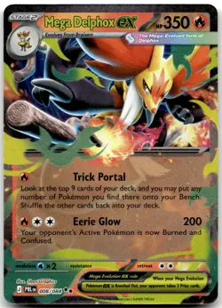 Mega Delphox ex 008/084 Holo Double Rare Pitch Black Near Mint - Image 1