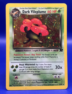 2000 Pokemon Card Team Rocket Dark Vileplume Holo 13/82 Unlimited SWIRL MP - Image 1