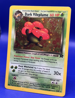 2000 Pokemon Card Team Rocket Dark Vileplume Holo 13/82 Unlimited SWIRL MP - Image 2