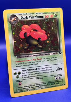 2000 Pokemon Card Team Rocket Dark Vileplume Holo 13/82 Unlimited SWIRL MP - Image 3
