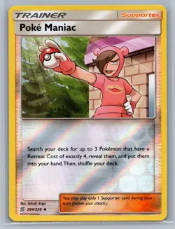 Reverse Holo Poke Maniac 204/236 Uncommon Unified Minds Pokemon NM - Image 1
