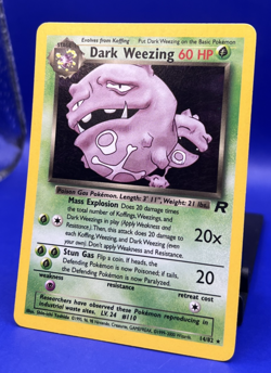 2000 Pokemon Card Team Rocket MP Dark Weezing 14/82 Unlimited Holo WOTC MP - Image 2