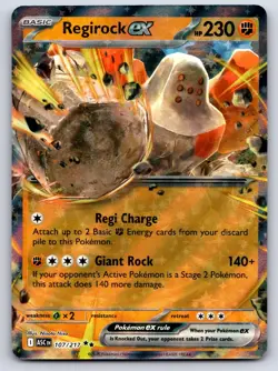 Regirock ex 107/217 Double Rare Ascended Heroes Pokemon Holo Near Mint - Image 1