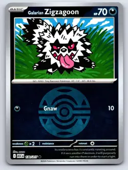 Galarian Zigzagoon (Dusk Ball) 130/217 Ascended Heroes Pokemon Reverse Holo NM - Image 1