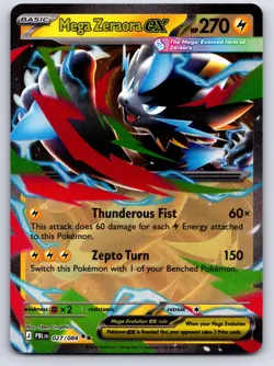 Mega Zeraora ex 027/084 Double Rare Pitch Black Pokemon Holo Near Mint - Image 1