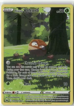 Hisuian Voltorb GG01/GG70 Holo Crown Zenith Galarian Gallery Pokemon NM - Image 1