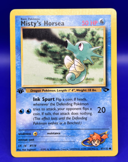 Pokemon Card Gym Challenge 1st Edition Misty's Horsea 87/132 NM - Image 1