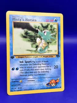 Pokemon Card Gym Challenge 1st Edition Misty's Horsea 87/132 NM - Image 3