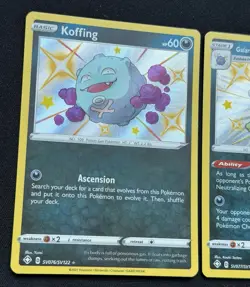 Pokemon TCG Shining Fates Koffing SV076/SV122 Galarian Weezing SV077/SV122 Shiny - Image 2