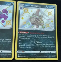 Pokemon TCG Shining Fates Koffing SV076/SV122 Galarian Weezing SV077/SV122 Shiny - Image 3
