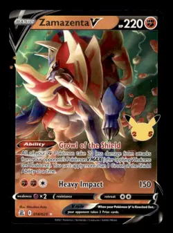 ZAMAZENTA V 018/025 HOLO V RARE CELEBRATIONS NM/M - Image 1