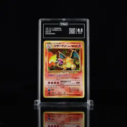 1996 POKEMON BASE SET JAPANESE #6 CHARIZARD-HOLO W/SWIRL! TAG 8.5 NM+ RANK 2 - Image 1